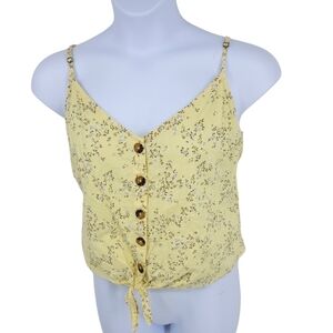 Abercrombie & Fitch Linen Cotton Floral Crop Tank Top Shirt Size xl